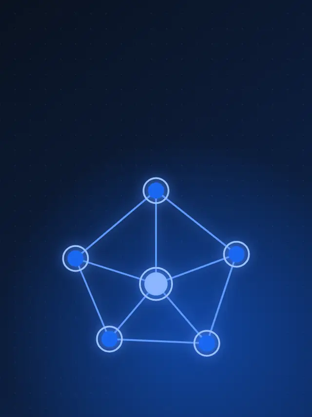An icon of lines connecting network nodes to one another