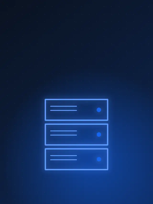 A rack icon representing servers and data storage